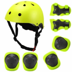 ASUPERMALL Kinder 7 In 1 Helm Und Pads Set Verstellbare Kinder Knieschutzer Ellenbogenschutzer Handgelenkschutzer Fur Roller Skateboard Rollschuhlaufen Radfahren