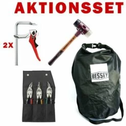 BACHGMBH Werkzeugset Aktionsset Seesack, Hebelzwinge, Figuren-Scheren,Hammer