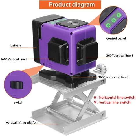 ASUPERMALL Mini-Multifunktions-Nivelliergerat Mit 12 Laserlinien 3. Selbstnivellierungsmaschine Aufladbares USB-Lithium-Batterie-Nivellierwerkzeug Mit Vertikalen Horizontalen Schragen Linien 4 ASUPERMALL Mini-Multifunktions-Nivelliergerat Mit 12 Laserlinien 3. Selbstnivellierungsmaschine Aufladbares USB-Lithium-Batterie-Nivellierwerkzeug Mit Vertikalen Horizontalen Schragen Linien – Bild 4