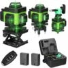 ASUPERMALL Multifunktionale 4D 16 Laserlinien 3rd Level Selbstnivellierungsmaschine Nivellierwerkzeug Lithiumbatterie USB Wiederaufladbar Mit Vertikalen Horizontalen Neigungslinien, Modell: EU Gruner Stecker