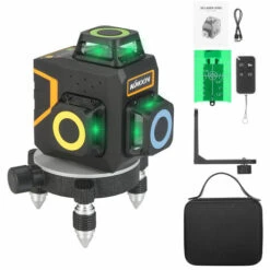 KKmoon 3 X 360 ° Gruner Laser Beam Level Meter Laser Level Professional 12 Linien Laser Level Meter Grunes Licht Selbstnivellierender Laser Level Kreuzlinienlaser Mit Drehfuß