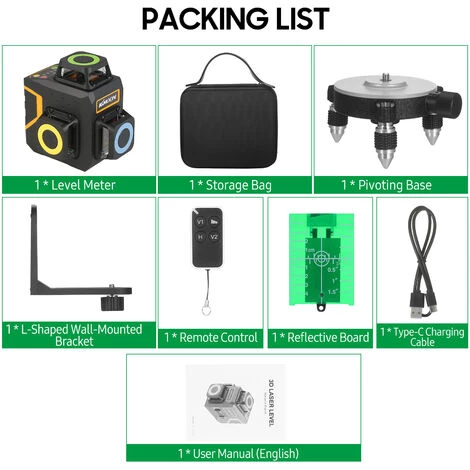 KKmoon 3 X 360 ° Gruner Laser Beam Level Meter Laser Level Professional 12 Linien Laser Level Meter Grunes Licht Selbstnivellierender Laser Level Kreuzlinienlaser Mit Drehfuß 3 KKmoon 3 X 360 ° Gruner Laser Beam Level Meter Laser Level Professional 12 Linien Laser Level Meter Grunes Licht Selbstnivellierender Laser Level Kreuzlinienlaser Mit Drehfuß – Bild 3