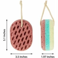 BARES 5 Stück Weicher Badeschwamm Weicher Körper Beruhigender Schwamm Naturfaser Peeling Duschschwamm Für Frauen Männer Kinder, Zufällige Farbe, Ovale Form -Angebote Fliesenleger-Werkzeug Store 39452337 4