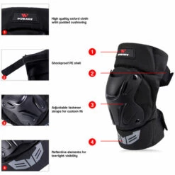 WOSAWE 1 Paar Radfahren Kniebandage Fahrrad MTB Fahrrad Motorrad Reiten Kniestütze Schutzpolster Schutz Outdoor Sports Radfahren Knieschützer Gear,Stil 1 - Kniestütze -Angebote Fliesenleger-Werkzeug Store 39573716 5