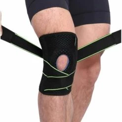 BETTERLIFE Kompressions-Knieorthese, Verstellbarer Patella-Stabilisator Knieschmerzlinderung Patella-Stabilisator, Doppelte Kompressions-Kniebandage - Grün