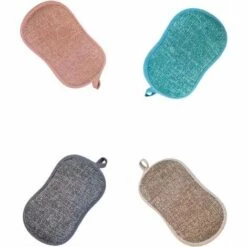 SUN FLOWERDE 4 Stück Wiederverwendbarer Waschbarer, Antibakterieller Küchenschwamm Anstelle Eines Einwegschwamms