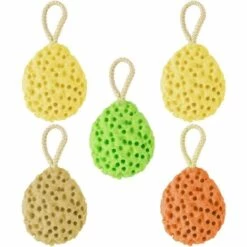 SUN FLOWERDE 5 Stück Hydrophiler Badeschwamm, Luffa-Peeling-Badeschwamm, Natürlicher Meeresschwammball, Badezimmerbedarf, 4 Farben