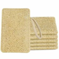 SUN FLOWERDE 6PCS Luffa-Schwamm Wiederverwendbare Waschbare Geschirrschwämme Mit Stecker