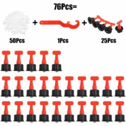 MANTA 76pcs Level-Fliesen-Nivellierungs-Abstandssystem Für Bodenfliesen-Wand-Leveler