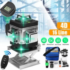 MAEREX 4D Laser Level 16 Lines Grünes Licht Selbstnivellierend Kreuzlinienlaser DE 16 Line EU Plug
