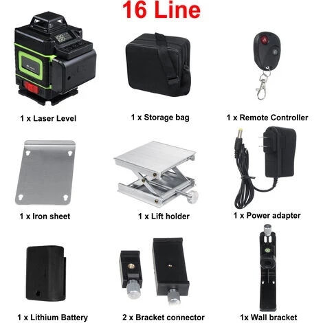 KINGSO Starkes Grünes Licht 3D-Fernbedienung 25m 16-Linien-Laser-Niveau 5 KINGSO Starkes Grünes Licht 3D-Fernbedienung 25m 16-Linien-Laser-Niveau – Bild 5