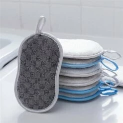 TRIOMPHE Geschirrschwämme Abwaschbar, 7 Doppelseitige Kratzfreie Kratzpads Der Antibakterielle Mikrofaser-Küchenschwamm Reinigt Effektiv Alle Oberflächen.Ideal Für Teller, Herde.