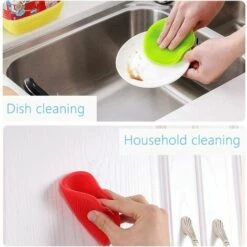 TRIOMPHE Silikonschwamm, 6 Stück Clean Multicolor Antibakterieller Küchenschwamm Zum Reinigen Von Gemüse-Küchenutensilien (rund) -Angebote Fliesenleger-Werkzeug Store 41678537 3