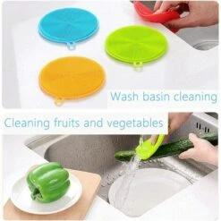 TRIOMPHE Silikonschwamm, 6 Stück Clean Multicolor Antibakterieller Küchenschwamm Zum Reinigen Von Gemüse-Küchenutensilien (rund) -Angebote Fliesenleger-Werkzeug Store 41678537 4