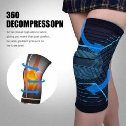 TRIOMPHE TRIP Verbesserte Knieorthese Mit Silikongelpolster Und Seitlichen Stabilisatoren Für Verbesserte Kompression Und Stabilisierung Bei Sport, Schmerzen, Arthritis, Meniskus, Single Blue, XL -Angebote Fliesenleger-Werkzeug Store 41680607 3