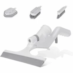 TRIOMPHE TRIO Rakelbürste Bodenrakel Duschglas, Badrakel Mit Drei Verschiedenen Reinigungsbürstenköpfen