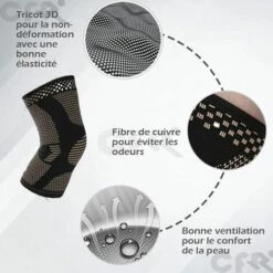 TRIOMPHE Sport-Knieschoner, Kupferfaser-Kompressionsknieschoner Für Basketball, Fußball, Badminton, Tennis, Laufen, Laufen (S) -Angebote Fliesenleger-Werkzeug Store 41681439 3