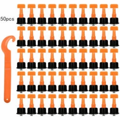THSINDE 50-teiliges Fliesen-Nivellier-Kit Fliesenclip, Fliesenabstandshalter Fliesennivellierung, Fliesenkeile Mit Teilen Spezialschlüssel Für Keramikfliesen