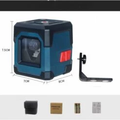 THSINDE Lasernivellier, 5M Selbstnivellierend Mit Zwei Lasermodulen (abwechselnd Einzel- Und Doppellinien), 360° Rotationslaser Mit Stativ, Schutzhülle 2 AAA Batterien