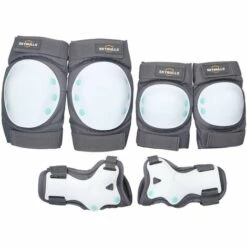 HAPPYSHOPPING Verdicken Knieschützer Set 6 In 1 Protektoren Kit Knieschützer Ellbogenschützer Handgelenkschützer Schutzausrüstung Set Sicherheitsschutzpolster Für Kinder Erwachsene,S, Weiß