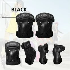 HAPPYSHOPPING Verdicken Knieschützer Set 6 In 1 Protektoren Kit Knieschützer Ellbogenschützer Handgelenkschützer Schutzausrüstung Set Sicherheitsschutzpolster Für Skateboard Radfahren Reiten,S -Angebote Fliesenleger-Werkzeug Store 43338156 3