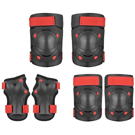 HAPPYSHOPPING Verdicktes 6-teiliges Skating Rollschuh-Schutzausrüstungsset (Ellbogenschützer, Knieschützer, Handgelenkschützer), Schwarz Und Rot, Größe M,M, Schwarz & Rot 1 HAPPYSHOPPING Verdicktes 6-teiliges Skating Rollschuh-Schutzausrüstungsset (Ellbogenschützer, Knieschützer, Handgelenkschützer), Schwarz Und Rot, Größe M,M, Schwarz & Rot
