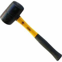 MARKENLOS Gummihammer 700 Gramm Hammer Ausbeulhammer Schonhammer Fiberglasstiel Gummi