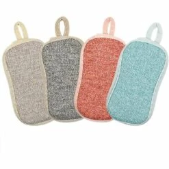 ECHOO 4 Stück Mikrofaser-Schwammschwämme, Wiederverwendbare Geschirrschwämme, Antibakteriell Und Reinigungsbeständig, Geruchsneutral, Antihaftbeschichtet, Ideal Für Töpfe Pfannen