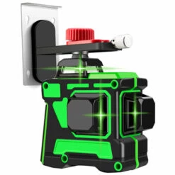SUN FLOWERDE 3D 12 Linien Grünes Licht Laserebene Horizontales Vertikales Linienkreuz Hochpräzise Wasserdicht Selbstausgleichend Indoor Outdoor Wiederaufladbares Wandboden-Decken-Nivellierinstrument + Auf Dem Wandregal