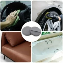 ASUPERMALL 5 Stuck Mikrofaser-Wachs-Applikator 4 Zoll Runder Autopflege-Taschenschwamm Mit Elastischem Fingerband Wachs-Applikator Fur Autos Wachs-Applikator Schaumschwamm -Angebote Fliesenleger-Werkzeug Store 44189389 5