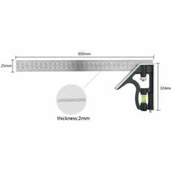 THSINDE Kombi-Vierkant-Vierkant-Winkellineal Einstellbarer Vierkant-Winkel Edelstahl Mit Professionellem Messwerkzeug, Für Schreiner-Ingenieur -Angebote Fliesenleger-Werkzeug Store 45647207 3