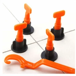 THSINDE 100pcs T-Lock-Fliesenklemme Nivelliersystem Bodenfliese Wand Bodenfliesen-Nivellierwerkzeug -Angebote Fliesenleger-Werkzeug Store 45647208 3