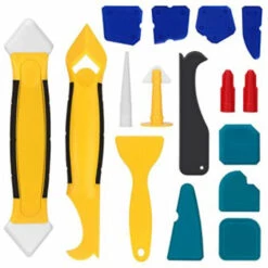 THSINDE Silikon-Dichtungsglätter 16-teilige Dichtungs-Dichtungswerkzeuge, Dichtungsmörtel-Glättwerkzeug-Kit Entfernen Von Dichtungs-Dichtungswerkzeugen Finishing-Kit