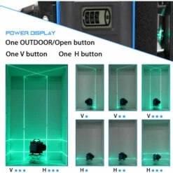 HAPPYSHOPPING Multifunktionales 16-Linien-Nivellierungswerkzeug Vertikales Horizontales Crossline-APP-Fernbedienung Mit Selbstnivellierungsfunktion,EU-Stecker Ohne Stativständer, Multicolor -Angebote Fliesenleger-Werkzeug Store 47883165 5