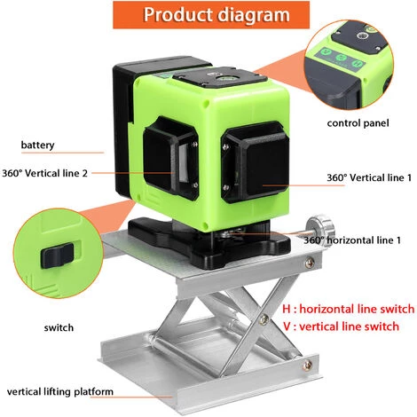 HAPPYSHOPPING Mini Multifunktionaler 12 Linien Laser Level 3° Selbstnivellierende Maschine USB Wiederaufladbares Lithium Batterie Nivelliergerät Mit Vertikalen Horizontalen Linien,EU-Stecker, Grün 4 HAPPYSHOPPING Mini Multifunktionaler 12 Linien Laser Level 3° Selbstnivellierende Maschine USB Wiederaufladbares Lithium Batterie Nivelliergerät Mit Vertikalen Horizontalen Linien,EU-Stecker, Grün – Bild 4