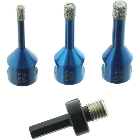BTEC Diamantbohrkronen Set Winkelschleifer M14 Aufnahme 6, 8 Und 10mm 5 BTEC Diamantbohrkronen Set Winkelschleifer M14 Aufnahme 6, 8 Und 10mm – Bild 5