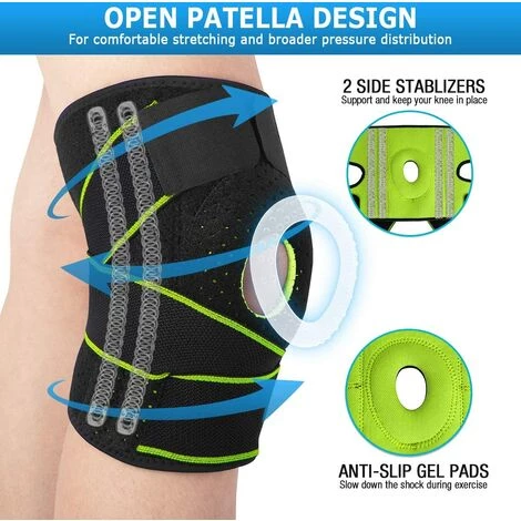 ECHOO Kniebandage Open-Patella Gel-Kniebandage Mit Verstellbaren Und Atmungsaktiven Seitenstabilisatoren 2 ECHOO Kniebandage Open-Patella Gel-Kniebandage Mit Verstellbaren Und Atmungsaktiven Seitenstabilisatoren – Bild 2