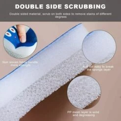 DEVENIRRICHE Großer Schwamm, Waschbarer Schwamm, 5 Stück Autoschwamm, Puzzle-Design, Doppelseitiges Peeling, Für Küche, Bad, Geschirr, Körbe, Pfannen, Töpfe (5 Farben) -Angebote Fliesenleger-Werkzeug Store 50914318 5
