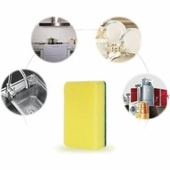 GESCHENKE Küchenreinigungsschwamm, Kratzfester Faser-Schrubbschwamm, Doppelseitiger Geschirrspülschwamm, Geeignet Für Küche, Geschirr (5 Stück) -Angebote Fliesenleger-Werkzeug Store 50995001 3