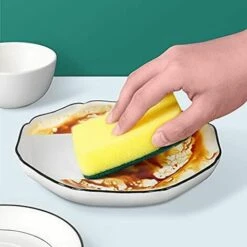GESCHENKE Küchenreinigungsschwamm, Kratzfester Faser-Schrubbschwamm, Doppelseitiger Geschirrspülschwamm, Geeignet Für Küche, Geschirr (5 Stück) -Angebote Fliesenleger-Werkzeug Store 50995001 4