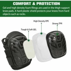 LangRay Heavy Duty Rutschfeste Professionelle Gel-Knieschützer, Doppelte Gurte Und Einfach Zu Befestigende Verstellbare Clips Für Arbeit, Gartenarbeit, Tischler, Bodenbelag -Angebote Fliesenleger-Werkzeug Store 52040435 4