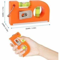 LangRay 2-teiliges Kleines Taschenlevel-Werkzeug, Mini-Torpedo-Levels Mit Blasenlevel, Metall-Dual-Level-Schlüsselbund Und Fliesenhaken -Angebote Fliesenleger-Werkzeug Store 52040466 5