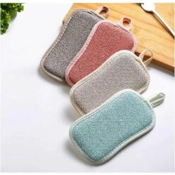 LANGRAY Wiederverwendbare Schwämme Wiederverwendbare Mikrofaser Mikrofasertuch Wiederverwendbarer Doppelter Schwamm Geruchlose Doppelseitige Scheuerschwämme Wiederverwendbare Doppelte Schwämme Scheuern Doppelseitiges Scheuertuch (8 Stück) -Angebote Fliesenleger-Werkzeug Store 52042394 5