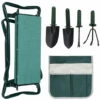Hengda 2 In 1 Kniebank Mit Weichem Kniekissen, Klappbarer Gartenhocker Mit 1 Grosse Werkzeugtaschen, Gartenbank Aus Stahl,bis 150 Kg Mit 4X Werkzeug