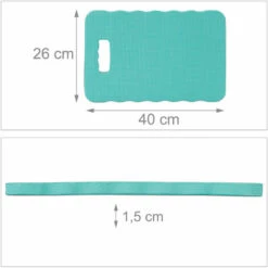 Relaxdays Kniekissen 2er Set, Kniehilfe Für Gartenarbeit, Werkstatt, Yoga, Kniebrett BxT 40x26 Cm, Schaumstoff, Türkis -Angebote Fliesenleger-Werkzeug Store 52568804 5