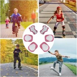 GESCHENKE Sport Equipment Protection Enfant 6 Stk. Protège-Poignet Coudière Genouillère Rose -Angebote Fliesenleger-Werkzeug Store 53818105 4