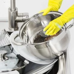 GESCHENKE 6er-Pack Edelstahl-Scheuerschwämme – Schwammschrubber Aus Metall, Stahlwolle, Scheuerschwamm – Edelstahlreiniger, Reinigungsschwämme, Metallschwamm, Drahtwolle, Schwamm -Angebote Fliesenleger-Werkzeug Store 53989249 4