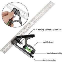 Winkelmesswerkzeuge Betterlife 300mm Edelstahl Kombi-Winkellineal, Winkelmesswerkzeug Mit Wasserwaage Und Schnurziehern, 1 Stck -Angebote Fliesenleger-Werkzeug Store 54097407 3
