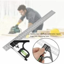 Winkelmesswerkzeuge Betterlife 300mm Edelstahl Kombi-Winkellineal, Winkelmesswerkzeug Mit Wasserwaage Und Schnurziehern, 1 Stck -Angebote Fliesenleger-Werkzeug Store 54097407 5