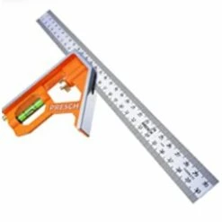 GESCHENKE Équerre Combinée 300 Mm - Métrique - Équerre Universelle Et Précise En Métal Avec Butée Et Outil De Traçage - Outil De Mesure Professionnel Haut De Gamme (1 Paquet)